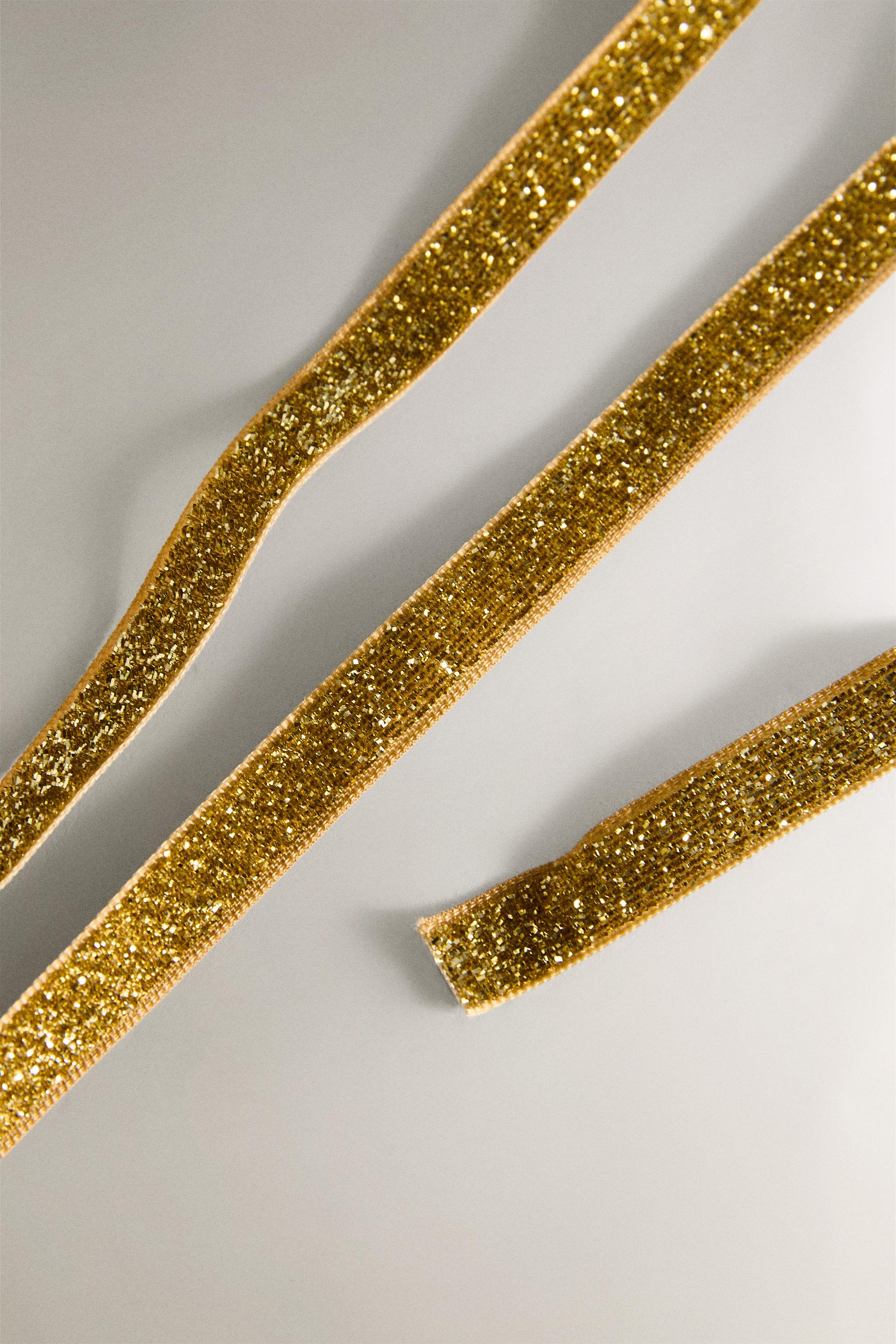 METALLIC THREAD CHRISTMAS GIFT RIBBON