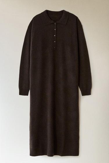 ROBE EN CACHEMIRE - Marron foncé de Zara - Image 5