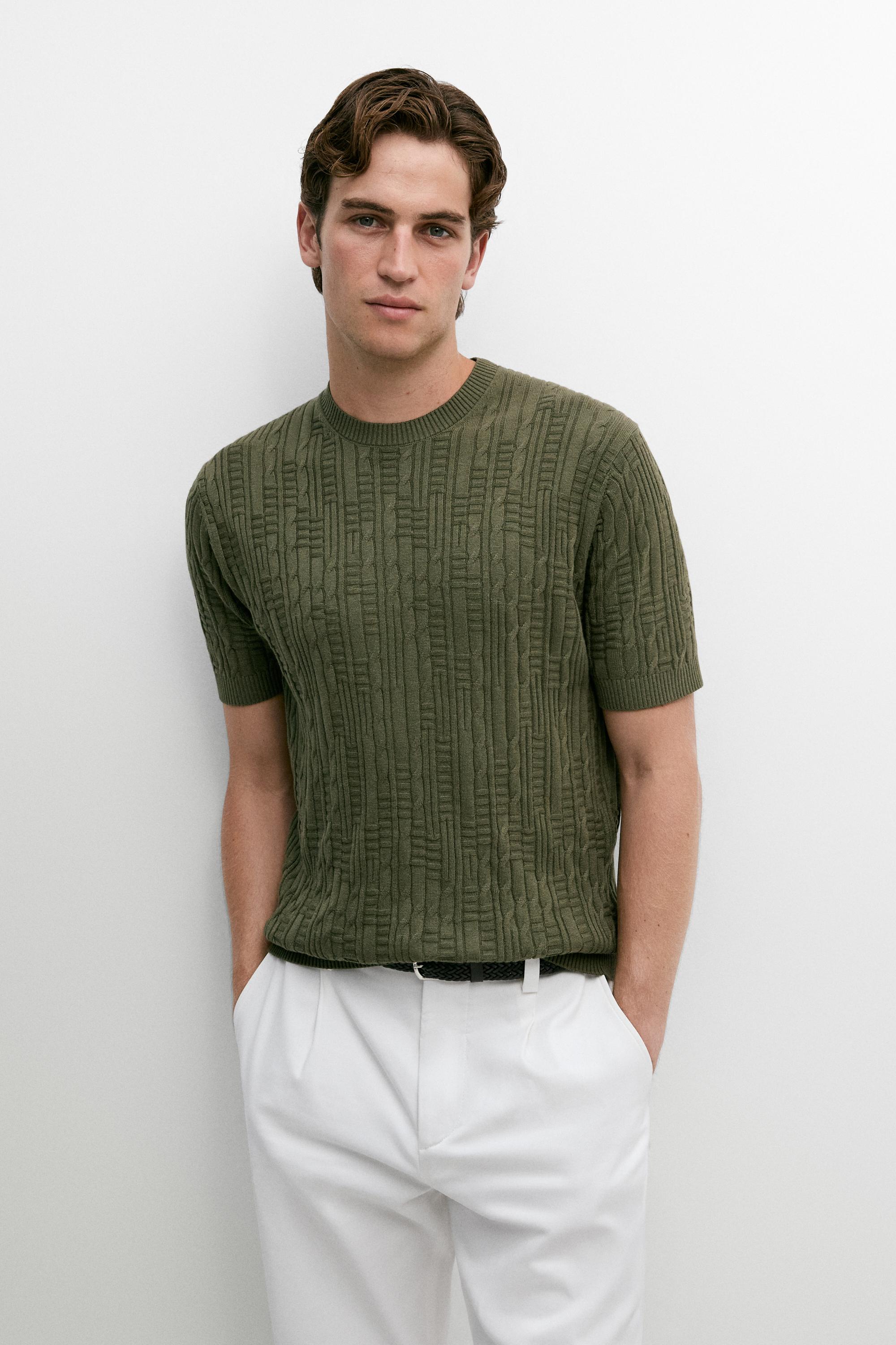 Cotton blend knit sweater — 553