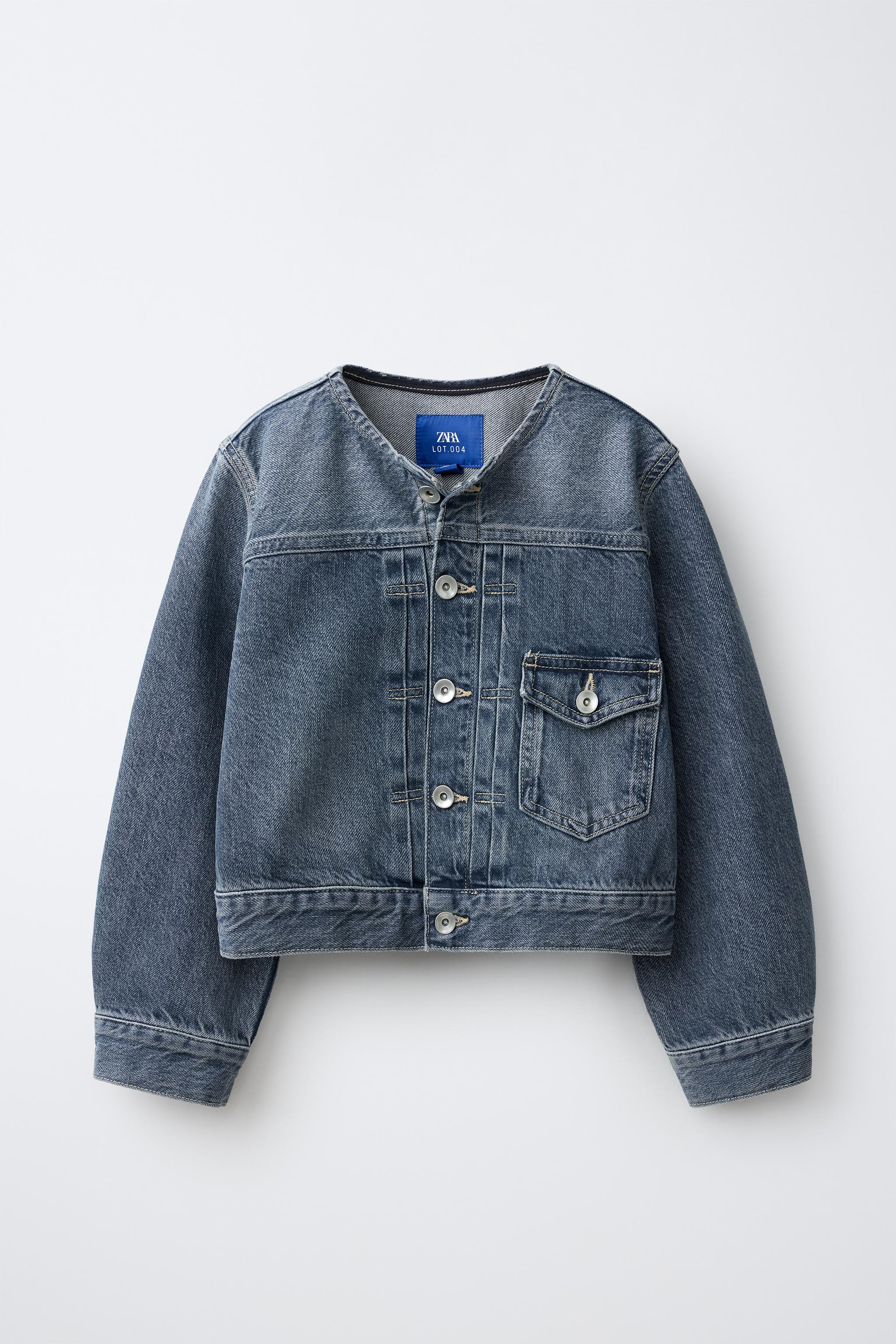 ノーカラー デニムジャケット - ブルー | ZARA Japan / 日本