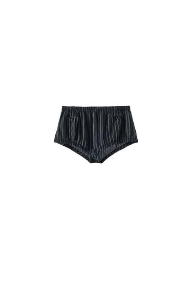 STRIPED POCKET MINI SHORTS - Navy / White by Zara