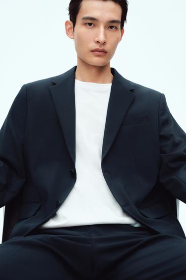Zara 舒適版西裝外套 - 海藍色