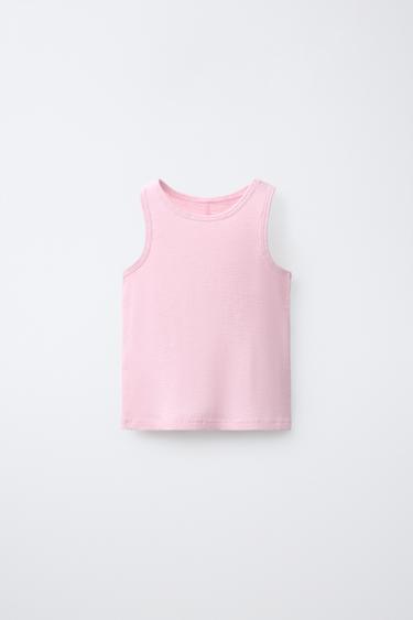 CAMISETA RIB MANGA SISAA - Rosa pastel de Zara - Imagen 0
