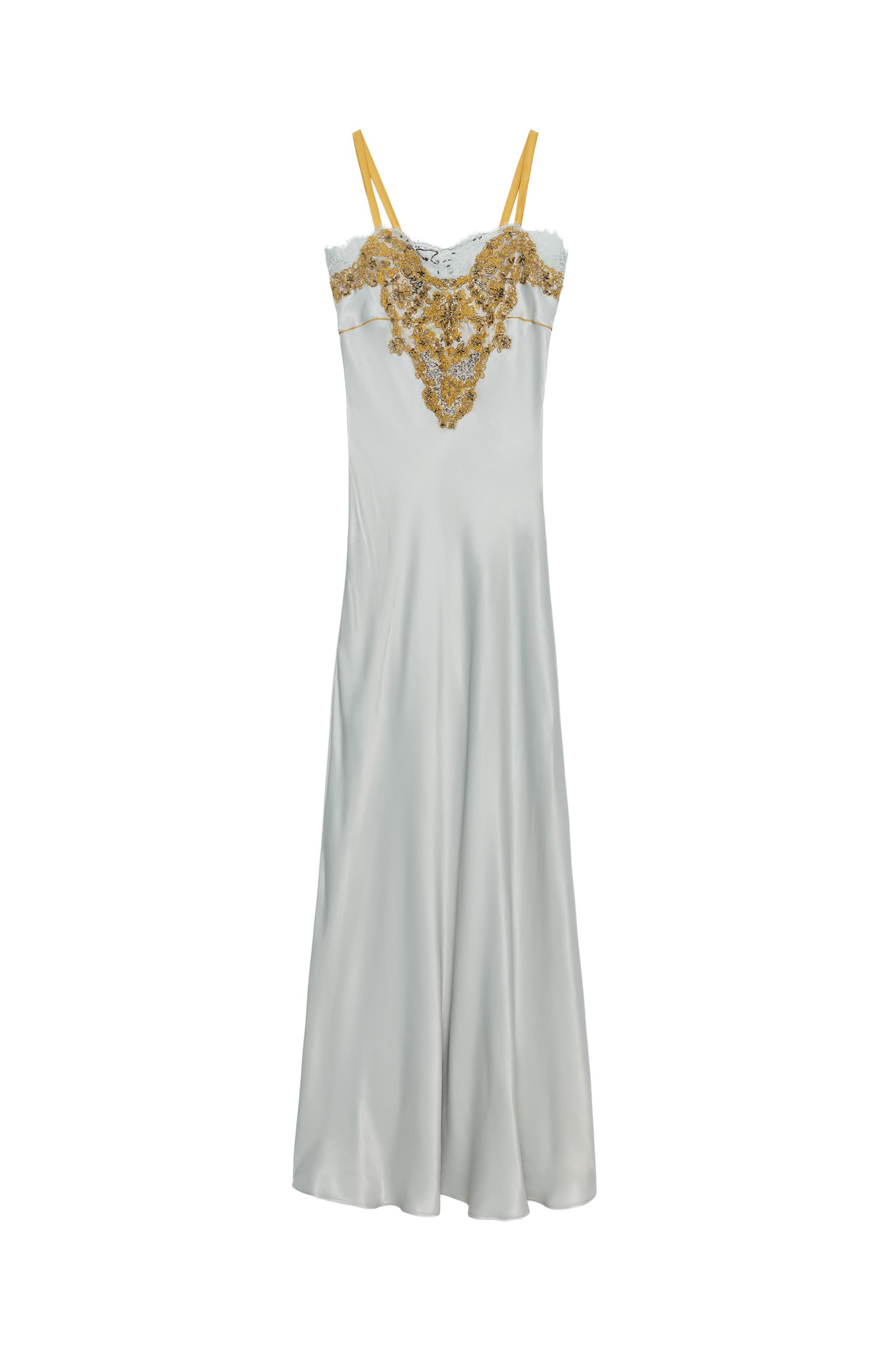 ZW COLLECTION LACE MAXI DRESS - Pastel blue | ZARA United States