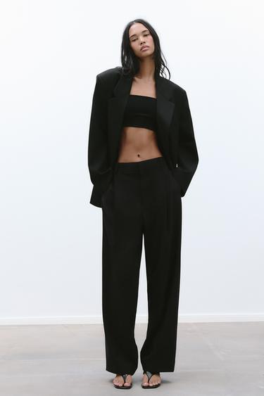 PANTALÓN PLIEGUE - Negro de Zara