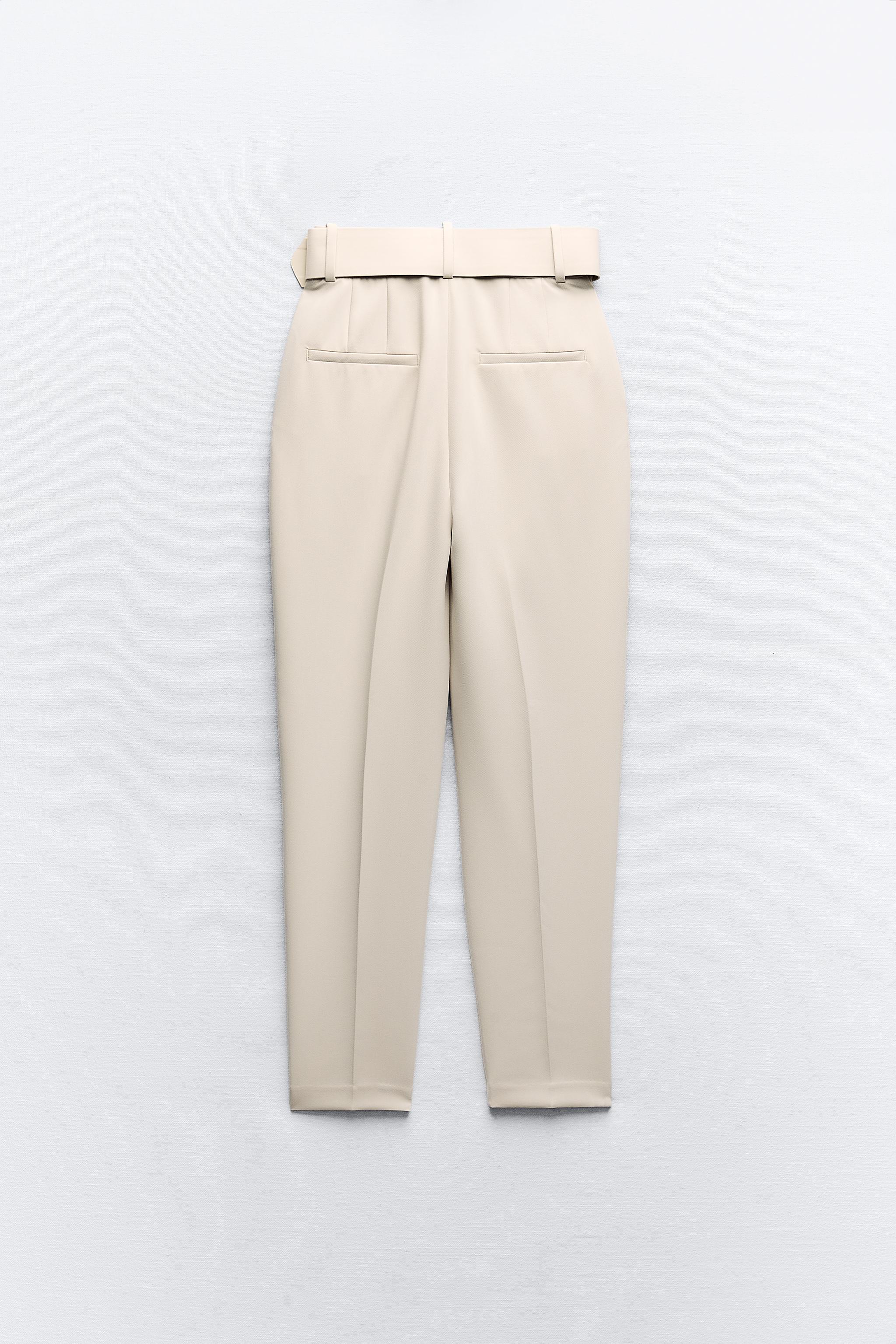 Zara tan pants stripe size 2 small