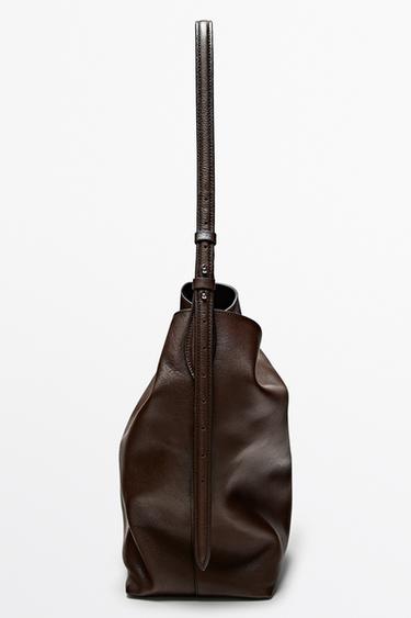 Medium nappa leather bucket bag — Brown 2