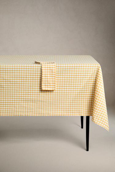 NAPPE COTON CARREAUX VICHY - Jaune clair de Zara - Image 4