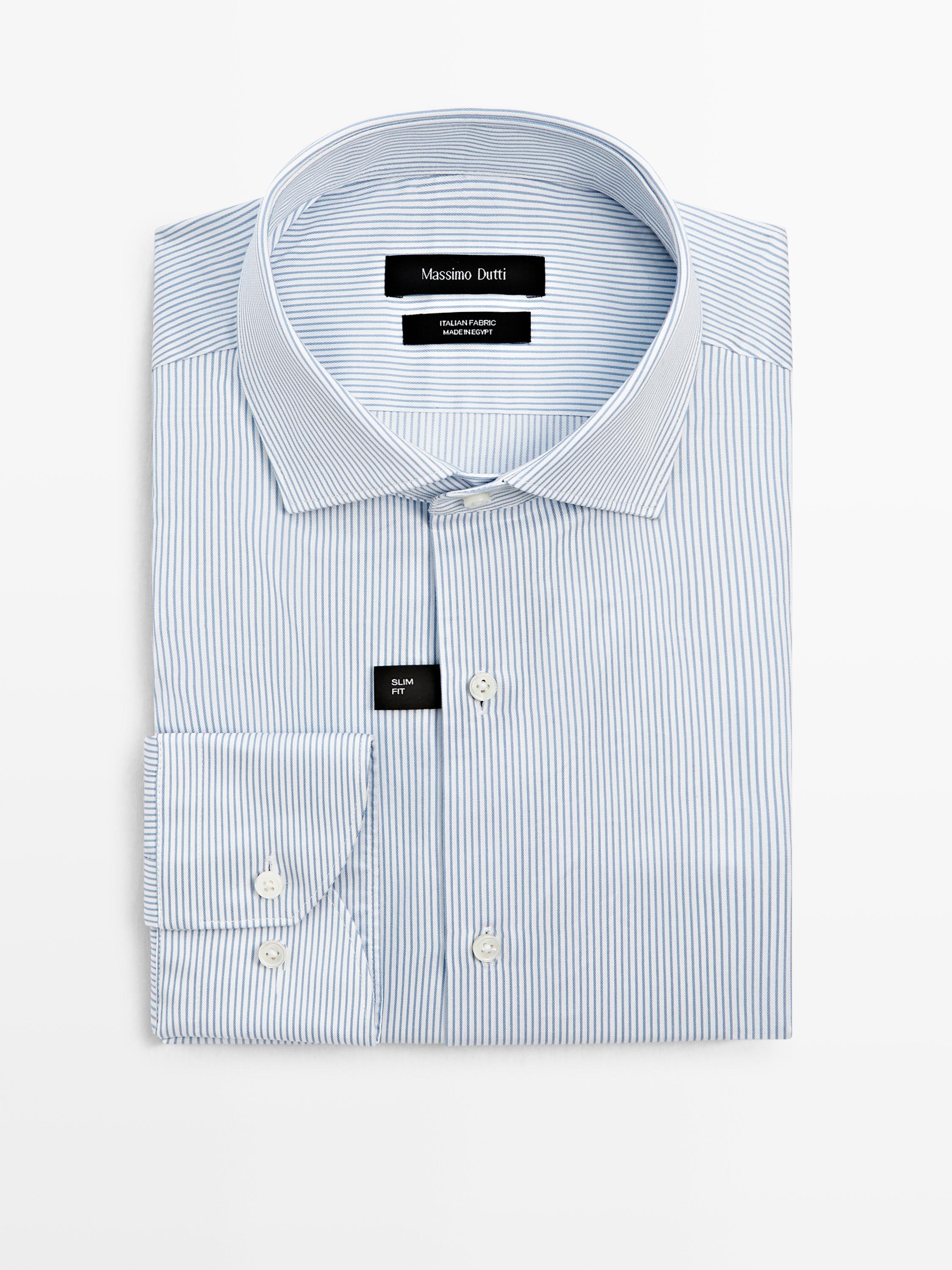 Chemise slim à rayures 100 % coton