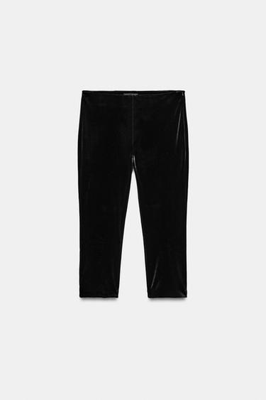 PANTALÓN CAPRI TERCIOPELO - Negro de Zara - Imagen 0