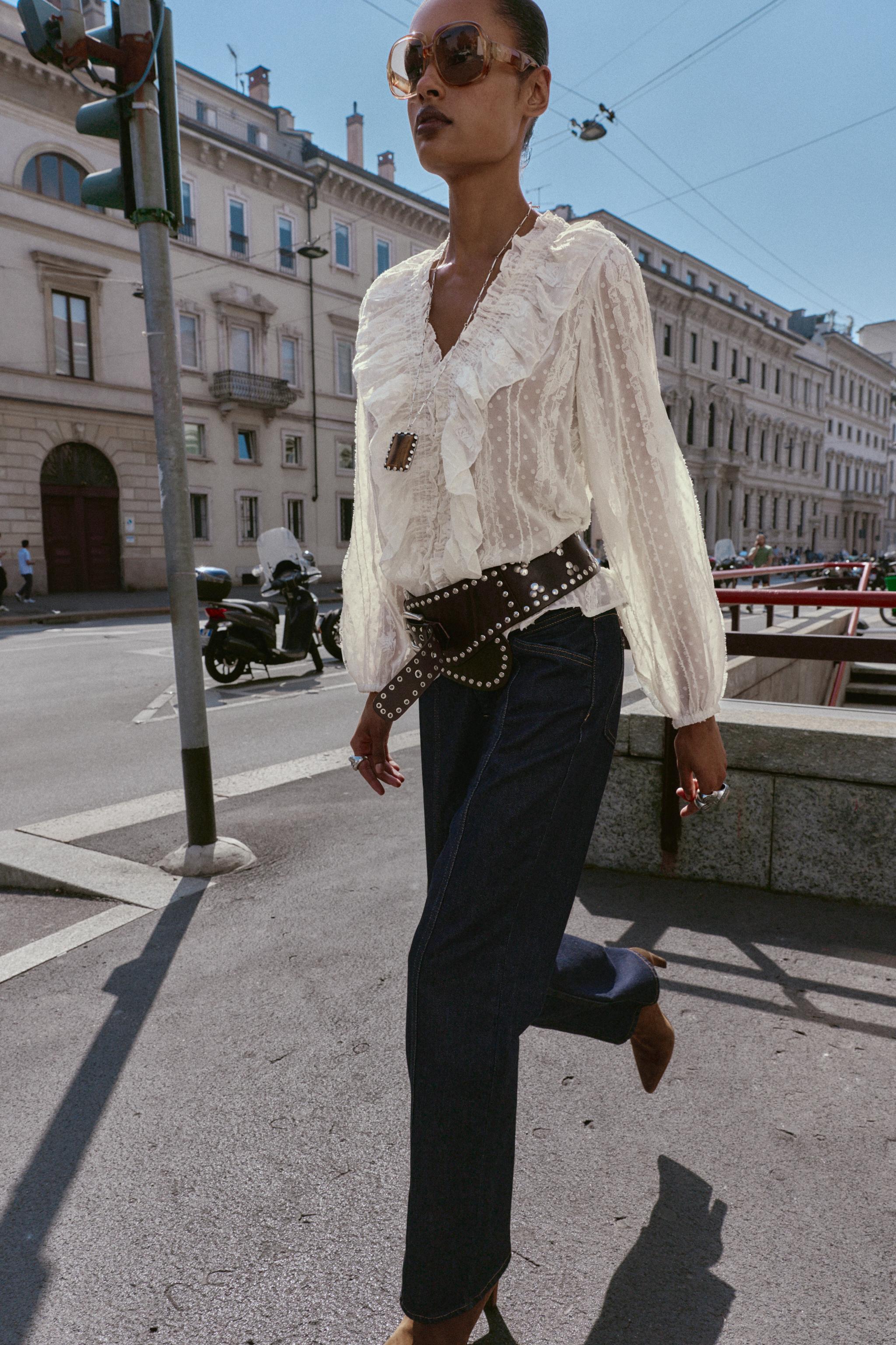 SWISS DOT ROMANTIC SHIRT - Ecru | ZARA United States