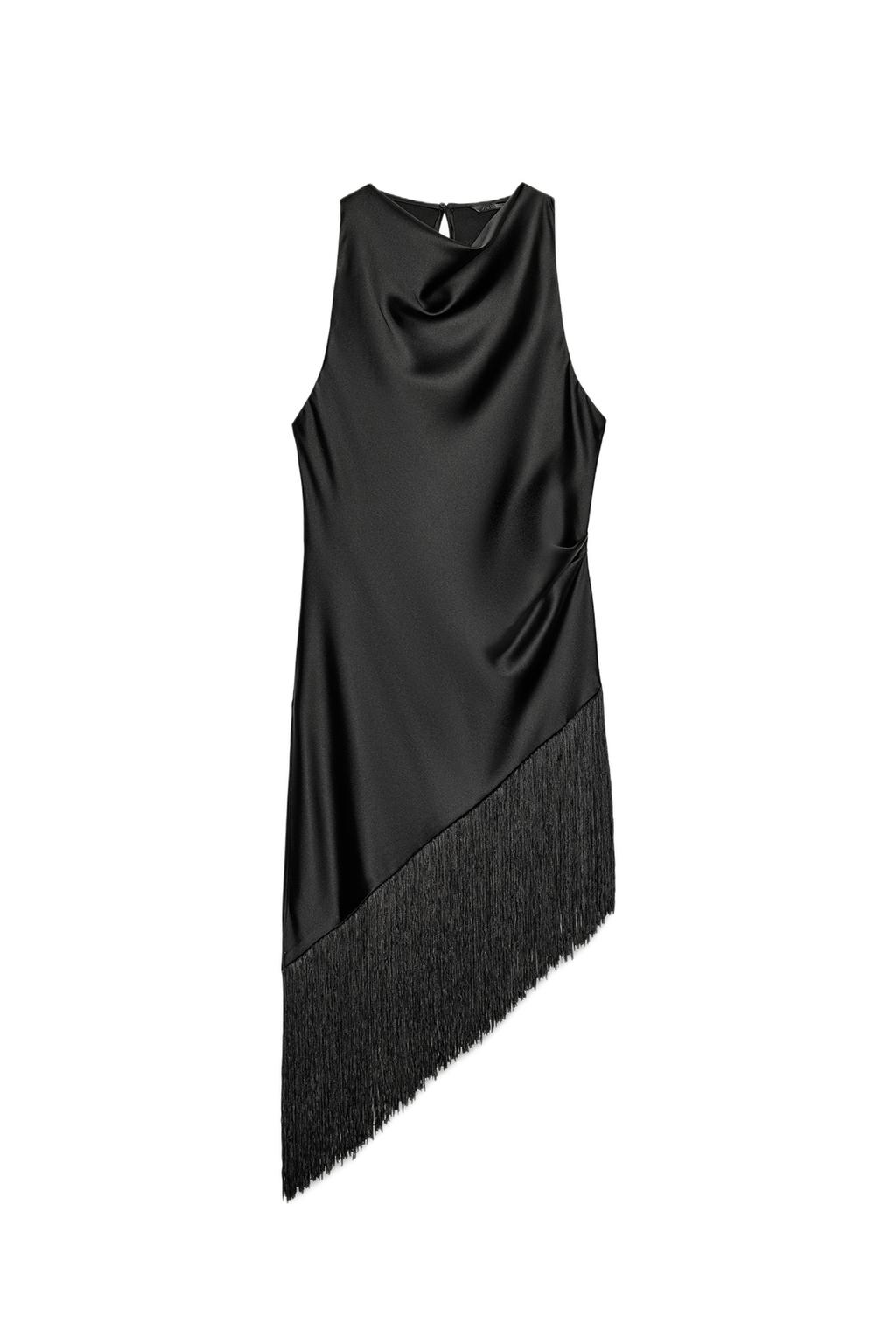 FLOWY SATIN EFFECT FRINGED TOP - image 3