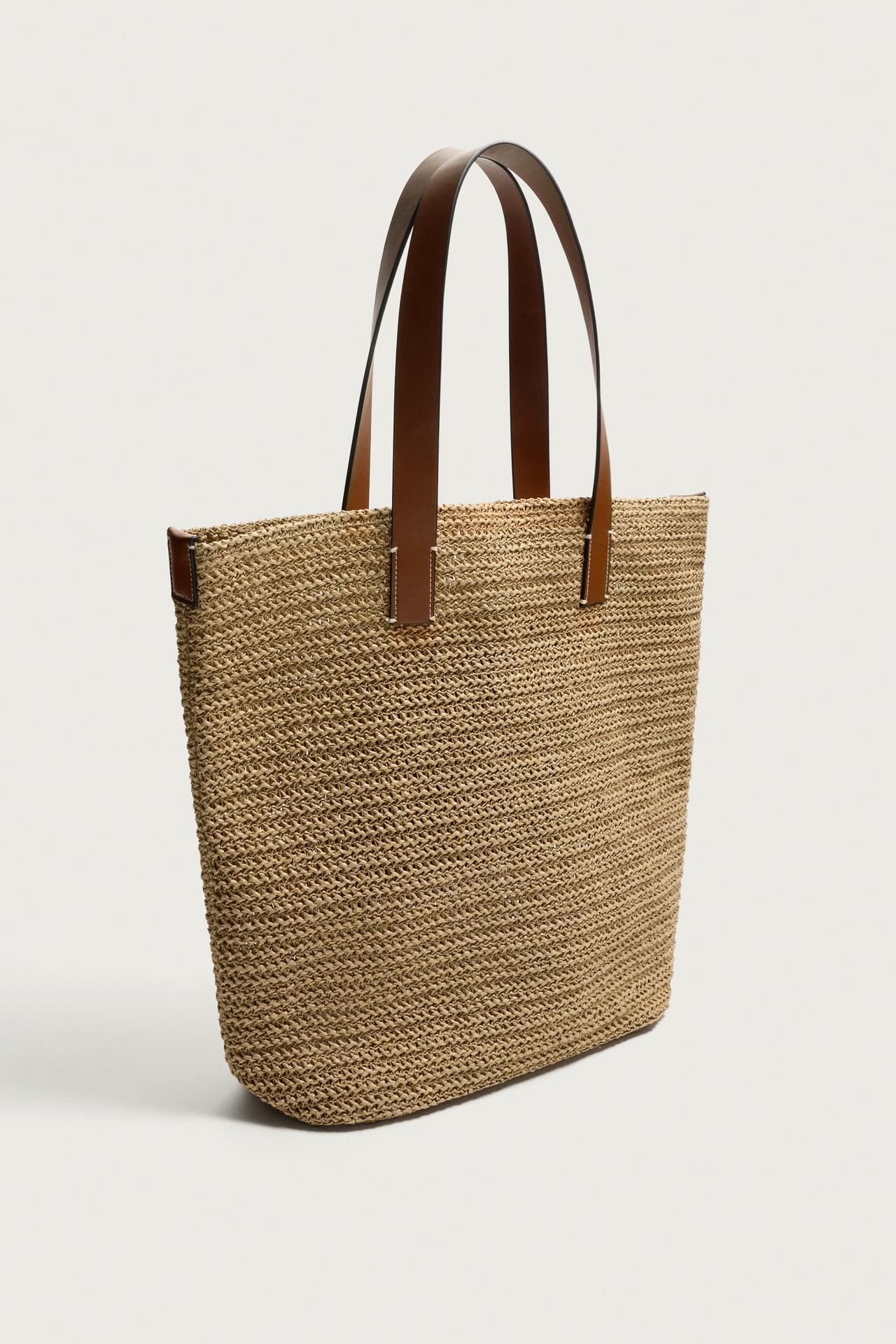 WOVEN SHOPPER BAG — Off White