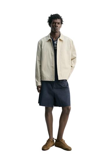 REGULAR FIT POPLIN OVERSHIRT - Sand by Zara