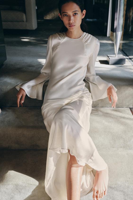 100% SILK DRAPED DRESS