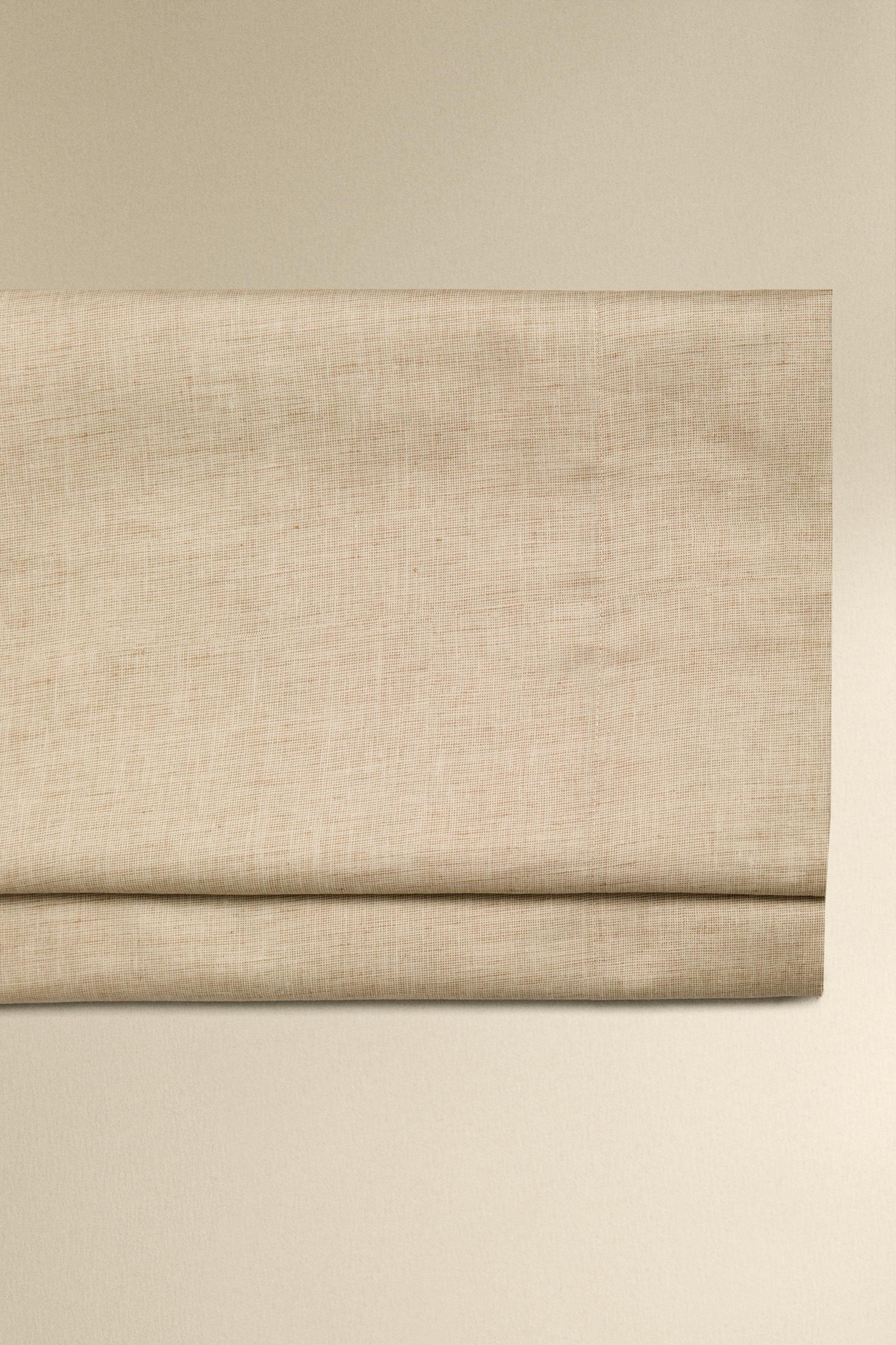 テクスチャープリント サテン フラットシーツ - ベージュ | ZARA