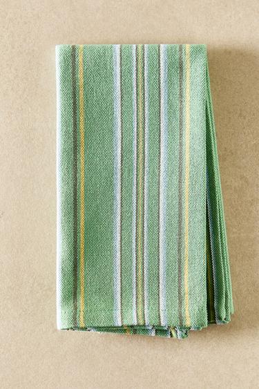 MULTICOLOURED STRIPED TABLECLOTH - Green by Zara