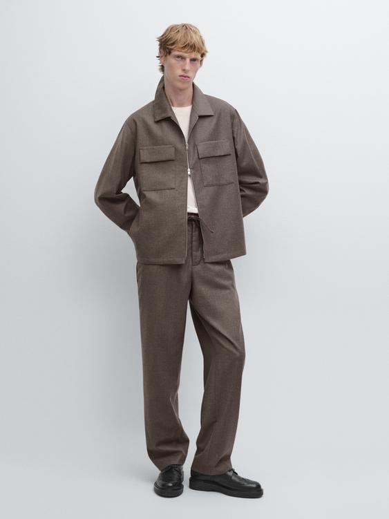 Wool flannel trousers