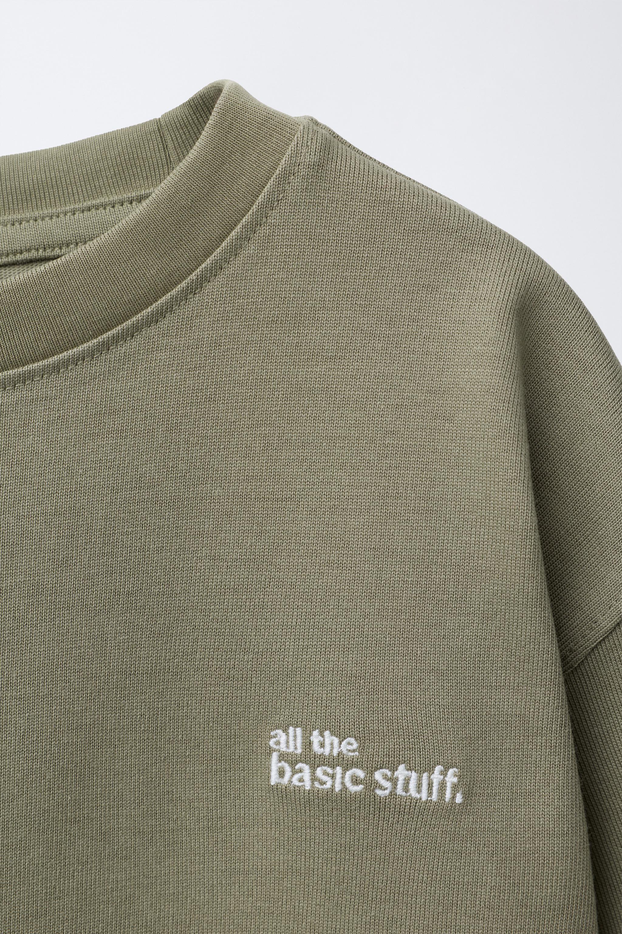 HEAVYWEIGHT EMBROIDERED TEXT T-SHIRT