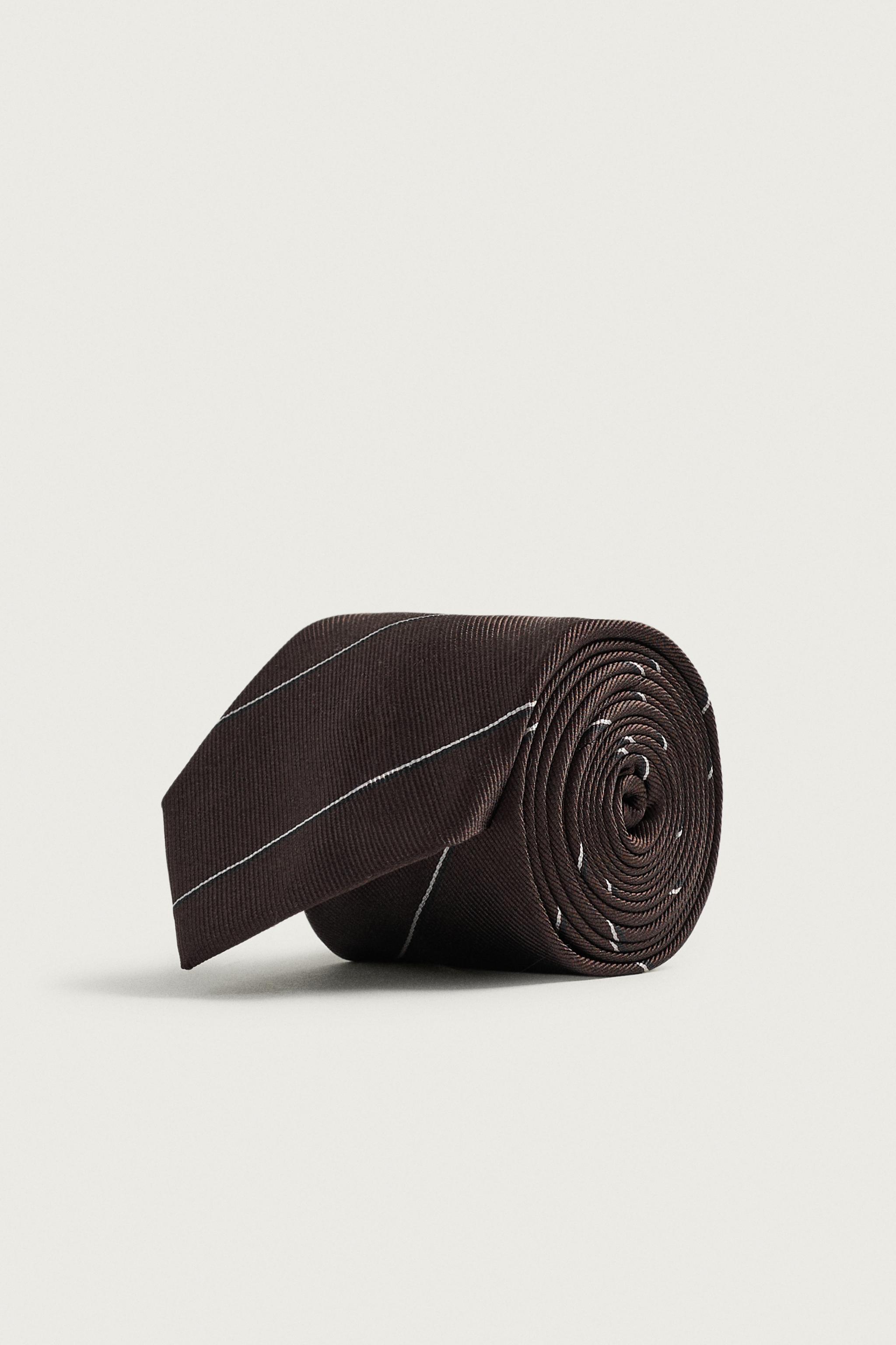 Zara %100 İpek Çizgili Kravat