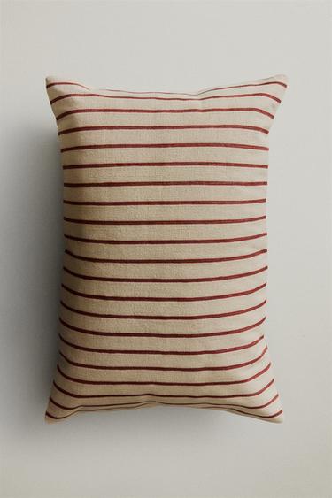 Zara STRIPED CUSHION COVER - Light beige