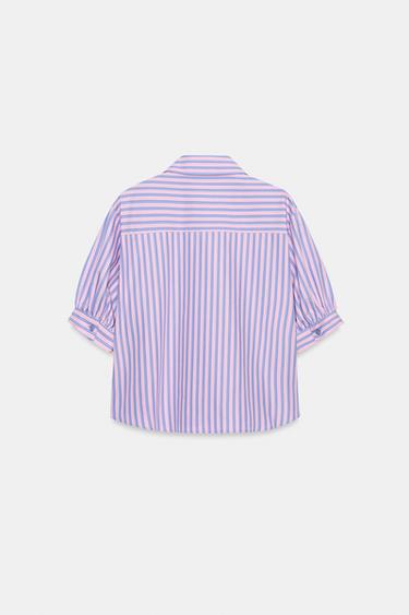 CHEMISE À RAYURES PAILLETTES - Rose / Lilas de Zara - Image 7