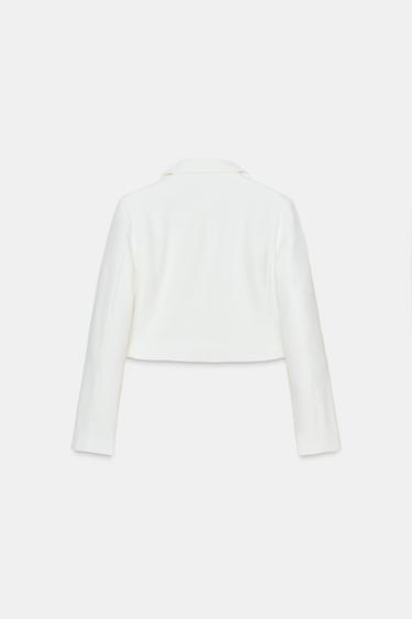 VESTE COURTE À POCHES - Écru de Zara - Image 8