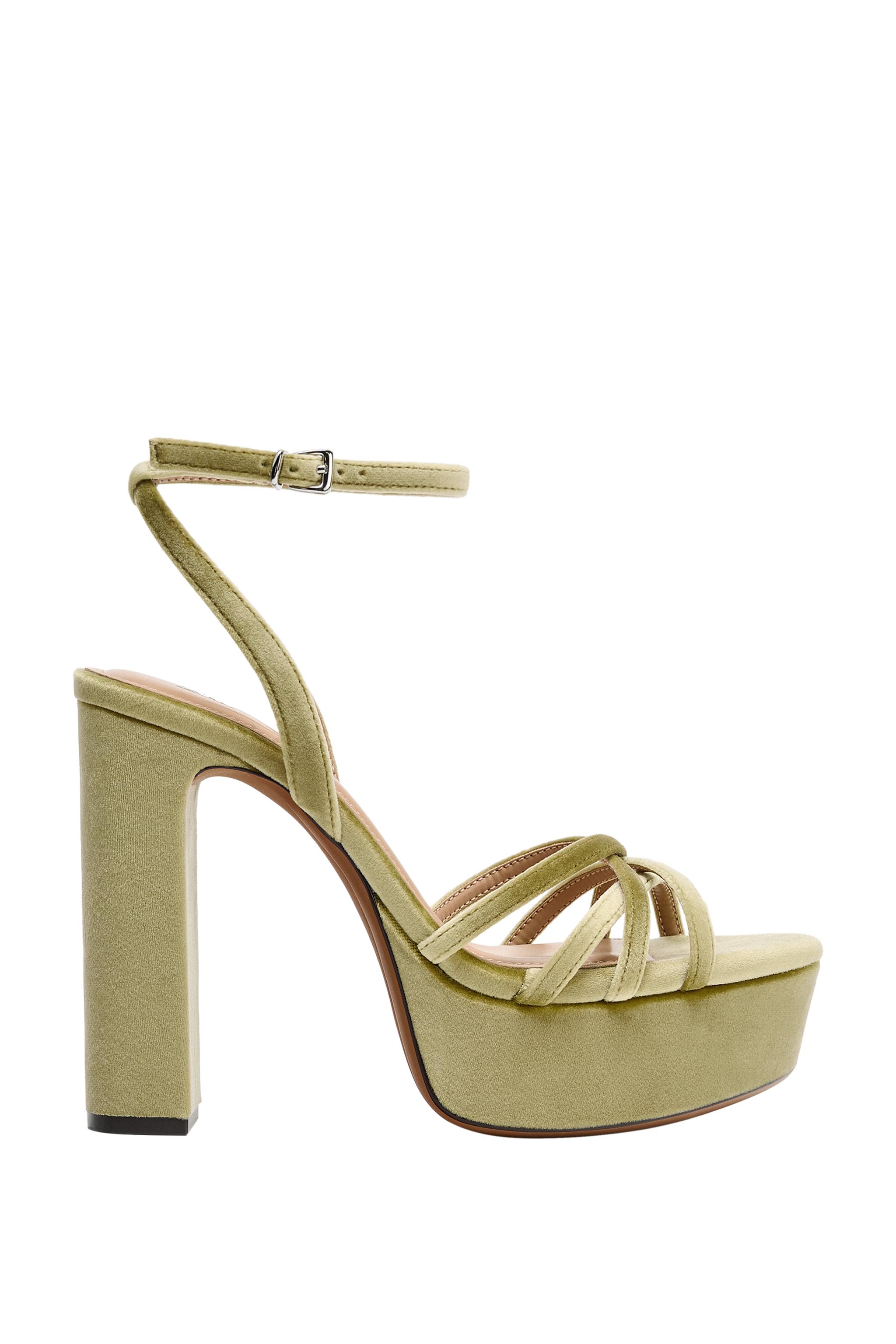 VELVET EFFECT PLATFORM SANDALS - Pink | ZARA Canada