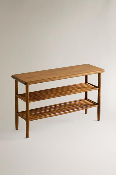 ACACIA WOOD SHOE BENCH - Brown by Zara - Image 1