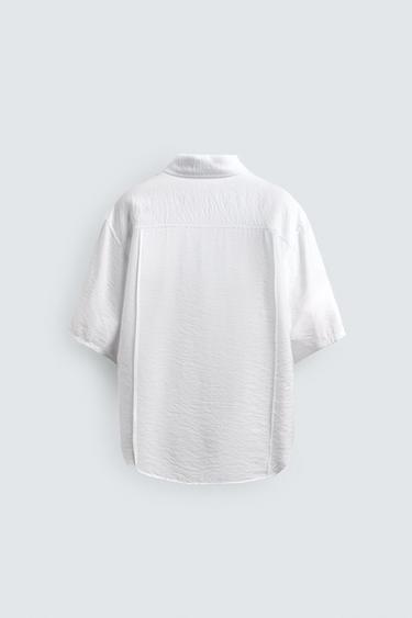 CHEMISE FLUIDE TEXTURÉE - Blanc de Zara - Image 7