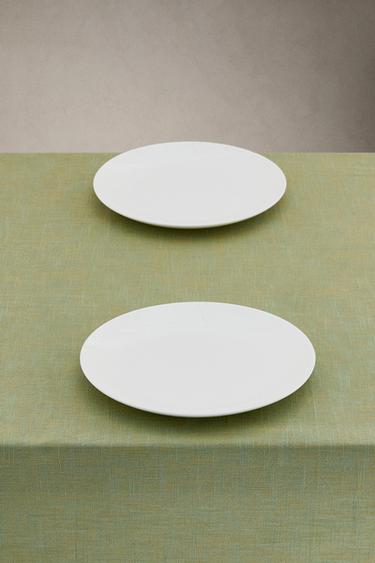 COTTON TABLECLOTH WITH CONTRAST EDGE - Green by Zara - Image 1