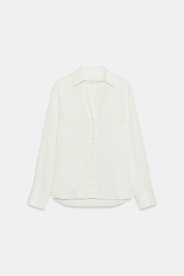 CAMISA SATINADA ZW COLLECTION - Crudo de Zara