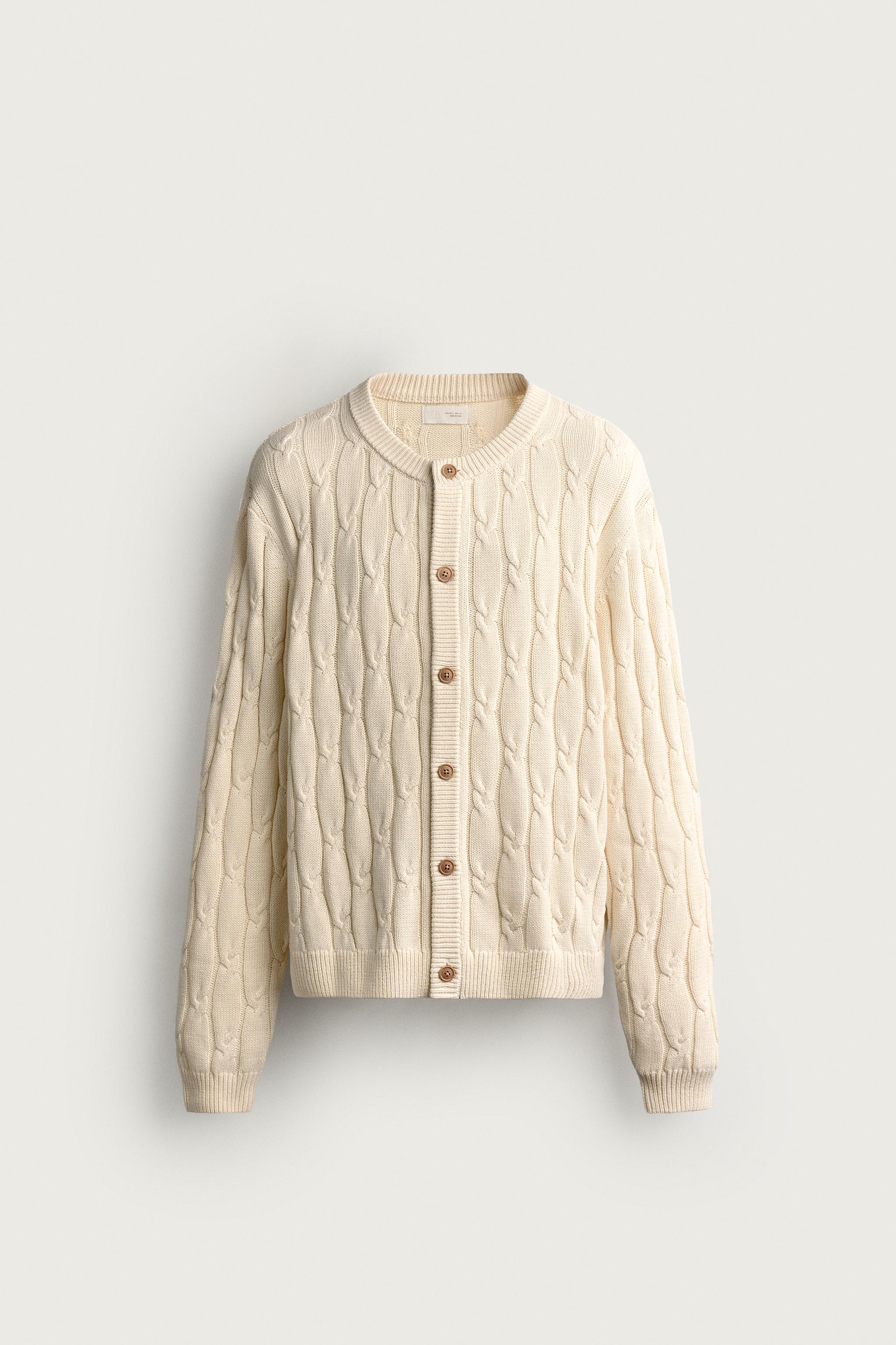 CABLE-KNIT RELAXED FIT CARDIGAN