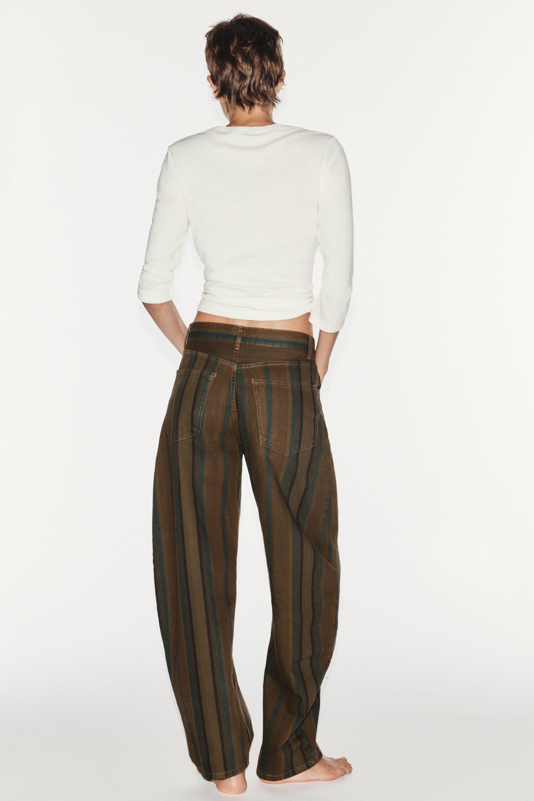JEAN TRF BARREL TAILLE NORMALE À RAYURES