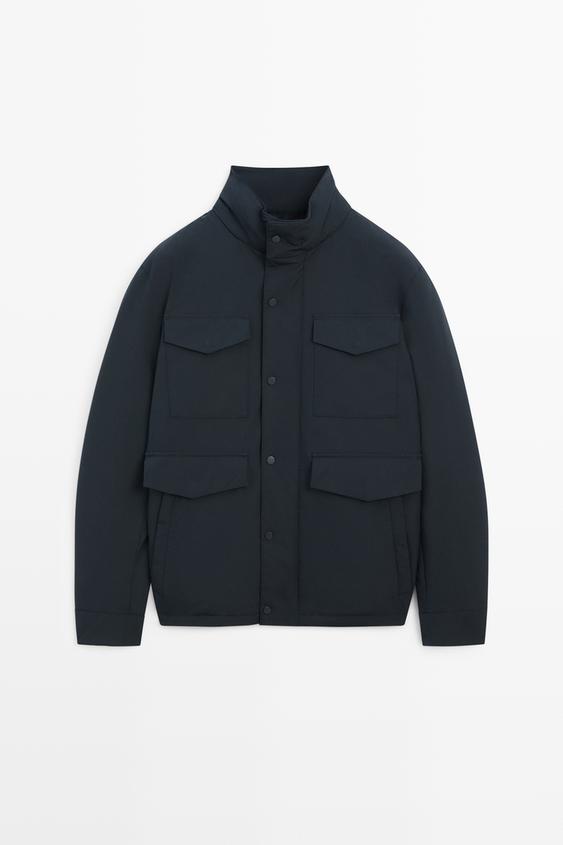 Zara Down jacket with pocket details - Dark navy - Image 0