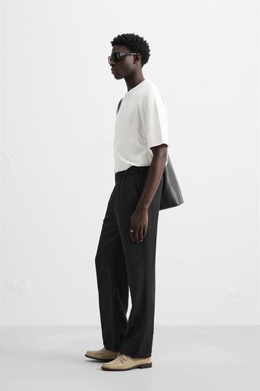 100% LINEN TROUSERS - Black by Zara - Image 3