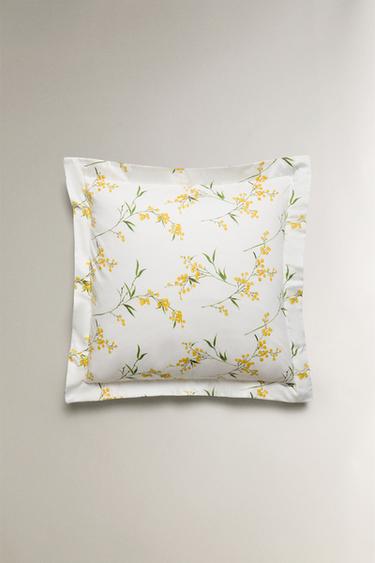 TAIE D’OREILLER SATIN IMPRIMÉ MIMOSA - Blanc cassé de Zara - Image 2