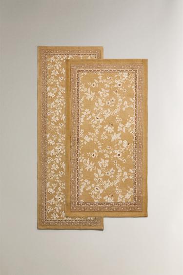 BLOCK PRINT CARPET RUNNER - Multicoloured by Zara
