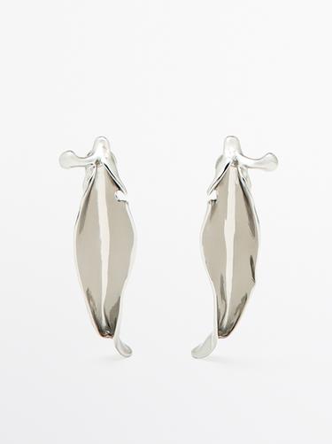 Zara Irregular leaf earrings - Silver