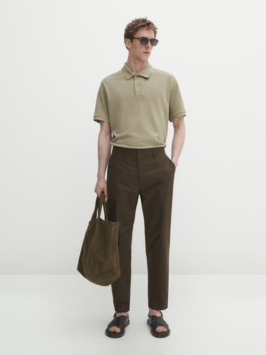 Zara Microtextured cotton piqué polo shirt -  - Image 0