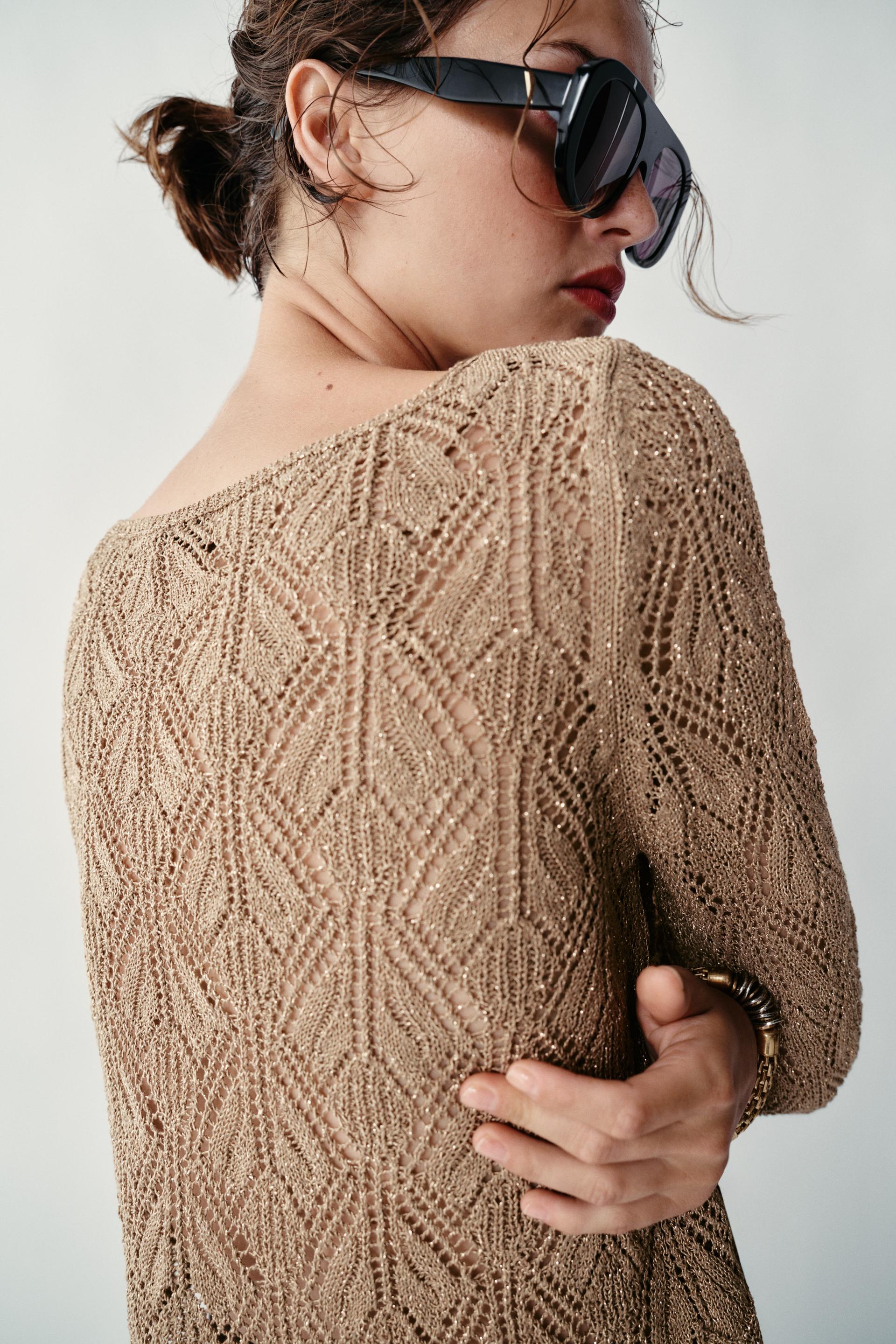 METALLIC THREAD POINTELLE SWEATER thumbnail 6