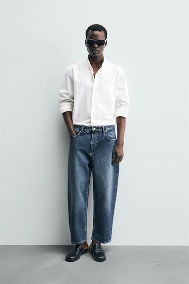 JEANS TAPERED WIDE FIT - أزرق الخاص بـ Zara