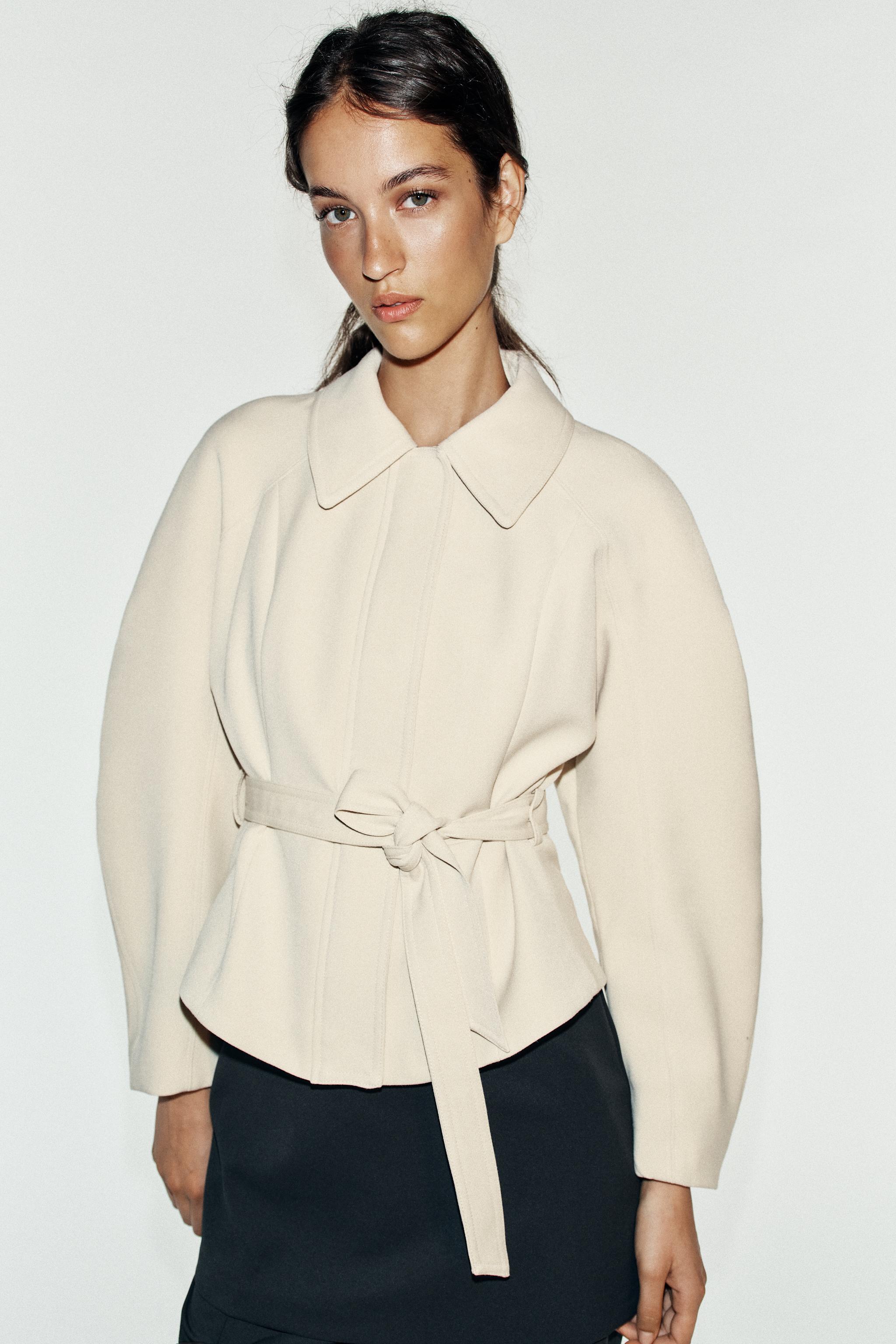 Женские куртки Zara BELTED PEPLUM JACKET — фото 2