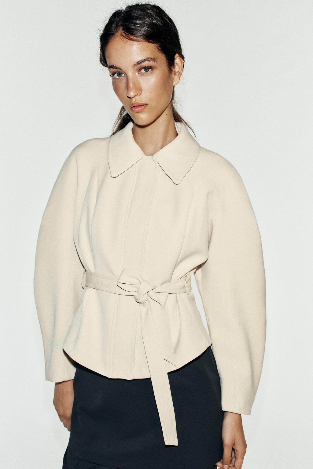 BELTED PEPLUM JACKET