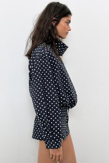 VESTE MATELASSÉE À POIS - Bleu / Blanc de Zara - Image 4