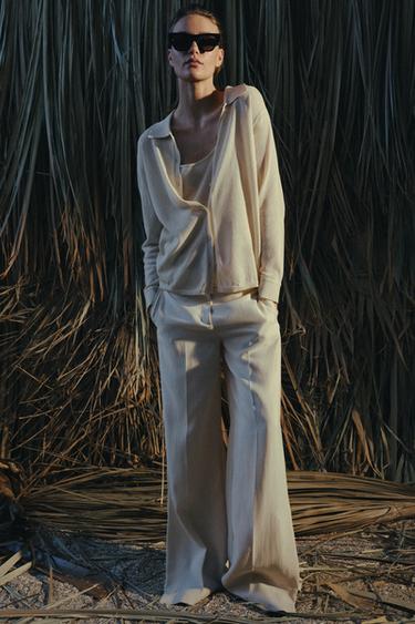 CHAQUETA POLO PUNTO - Beige de Zara - Imagen 0