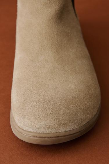 BOTA PIEL BAREFOOT - Marrón Arena de Zara - Imagen 0