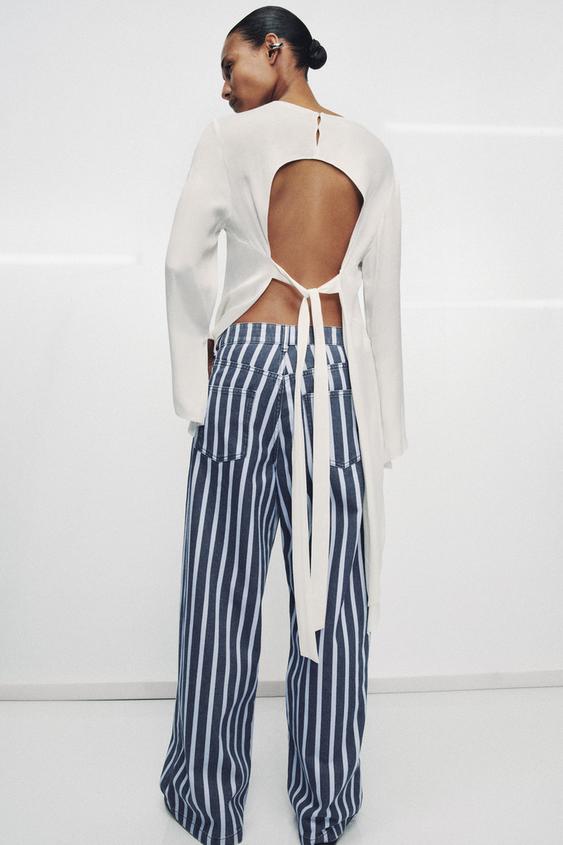 ZW COLLECTION MID-RISE STRIPED LOOSE FIT JEANS from Zara - $69.90