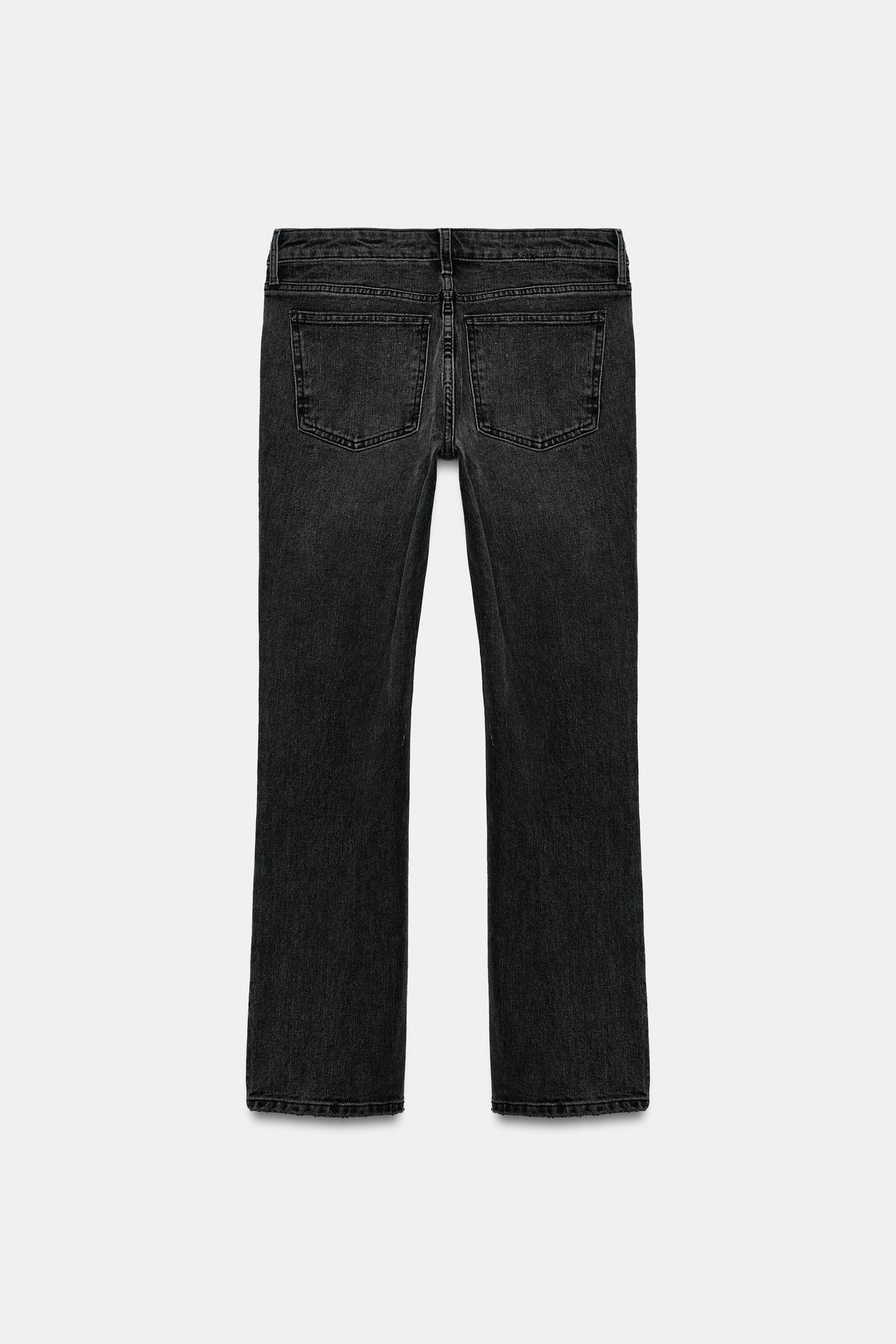 Женские джинсы Zara Trf Low-Rise Slim Fit, цвет: Чёрный — фото 8