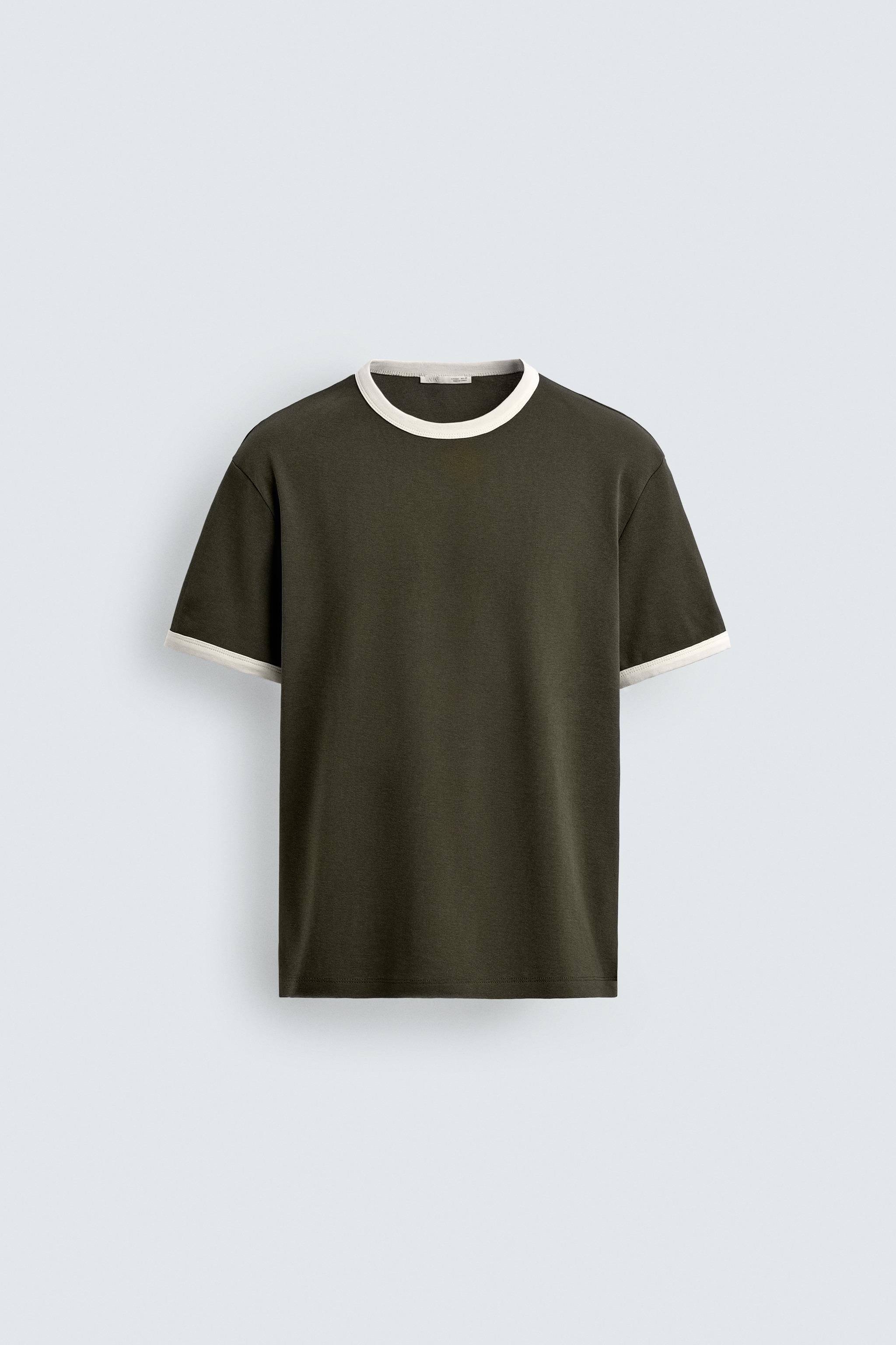 BASIC CONTRAST RIB T-SHIRT